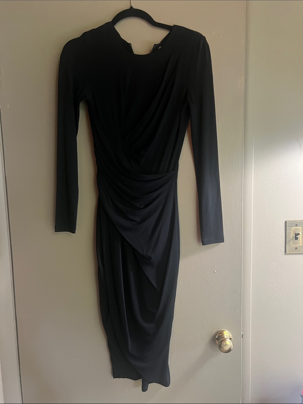 Michael Kors Collection Draped Long-Sleeve Midi Dress